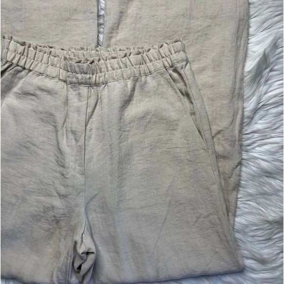 H&M Wide Leg Pull On Pants Khaki Size Small - Picture 3 of 6